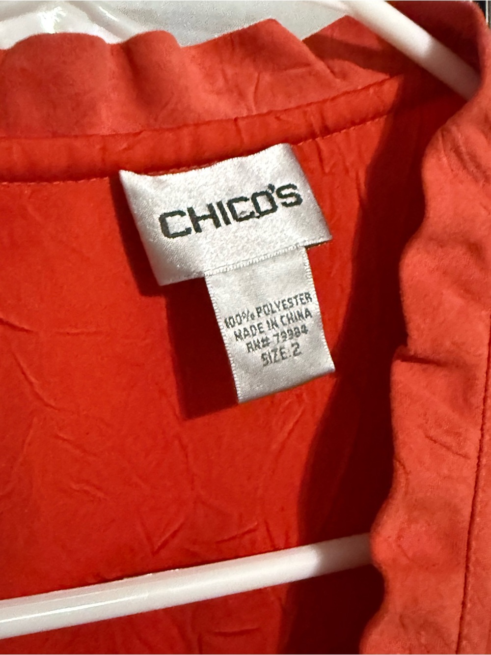 Chico's Coral Ruffle-Trim Open Jacket - Picture 2 of 3